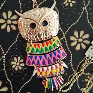SALE ** BRAND NEW ** CUTE COLORFUL OWL NECKLACE